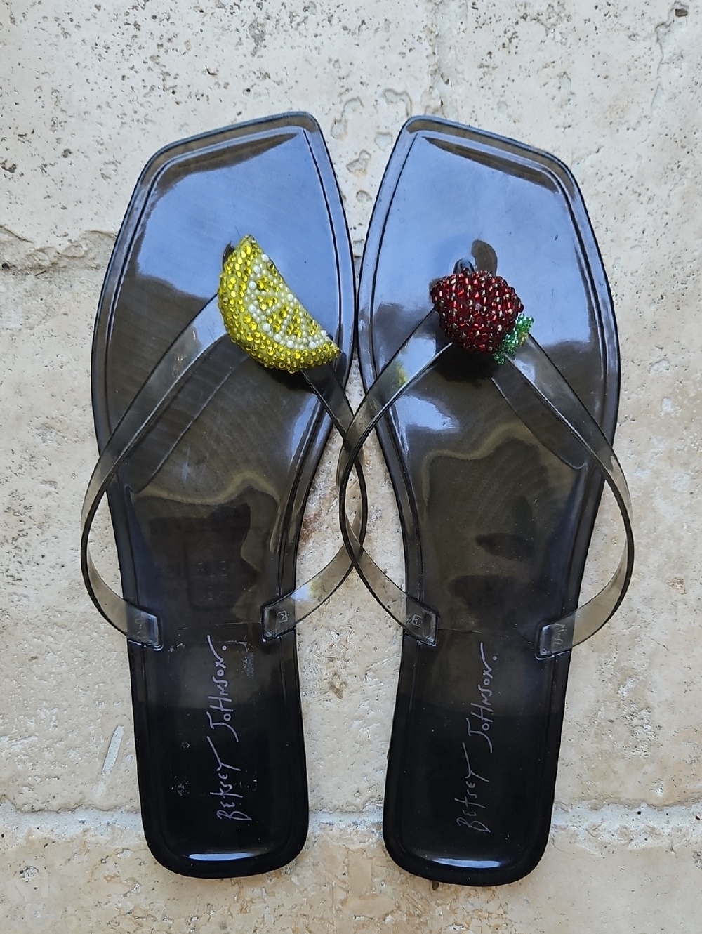Betsy Johnson Berry Novelty Jelly Flip Flop Sandals